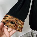 Alfred Dunner  Black with Animal Print Trim Stretchy Cardigan Photo 6