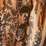 Haute Monde  Black and Orange Patterned pleather skort small Photo 8