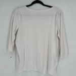 Talbots  Stretch Weekend Tee Shirt Size 2X Petite White Roll Cuff‎ Blue White Photo 8