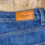 Sézane Sezane Brut Sexy High Rise Straight Leg Raw Frayed Step Hem Blue Jeans, Size 26 Photo 6