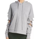 Alo Yoga Slash Sleeve Slay Hoodie Pullover Top Grey Gray Hooded Jacket Small Photo 0