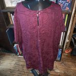 Torrid Abbey Chiffon clip floral violet flowy 4x top Photo 3