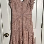 Rebecca Taylor TAYLOR V Neck Flutter Sleeve Assymetrical Dress Photo 4