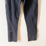 Lululemon Cropped Black High Rise Leggings Capri Length Size 2 Latex Side Panels Photo 6