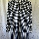 J.Jill  Gingham Buffalo Plaid Checkered Tunic Rolled Sleeves Shirt Dress S Tall Photo 3