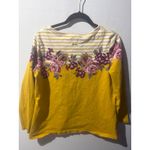 Joules Harbour Print Long Sleeve Top Yellow Floral Stripe Women US 16 Photo 9