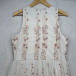 BHLDN  Embroidered Parsons Tulle Maxi Dress Formal Gown White Pink US‎ 14 Photo 9