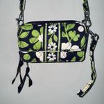 Vera Bradley Quilted Floral Wallet Wristlet Crossbody Green Blue White Purse Photo 1