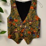 Vintage 111 Main Pumpkin Scarecrow Crow Corn Vest Women’s/ Men’s L/XL Button Up Black Size L Photo 0