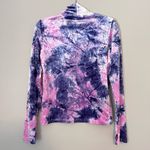 Teddy Fresh  Need a Hug Velvet Velour Mock Neck Long Sleeve Top Purple Tie Dye L Photo 5
