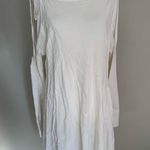Free People  Cream Tied Cold Shoulder Asymmetrical Mini Shirt Dress Women M Boho Photo 0