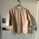 Cuyana Short Sleeve Sweatshirt with Tassels in Blush Pink size XL Photo 7