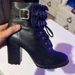 Betsey Johnson black leather 'Allexis' RUFFLE full zipper ankle boots -6M Photo 9