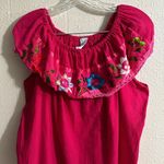 Campesina Embroider Top Mexican Blouse Fiesta Top Embroidered Top Pink Size 1X Photo 3