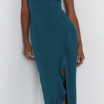 Lulus NWT  After Hours Teal Strapless Ruffled Maxi Dress Wedding Bridesmaid Sz XL Photo 0