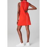 Spanx AirEssentials Pique Polo Tank Dress Poppy Orange White Preppy Tennis Mini Photo 3