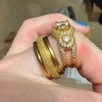 Elegant Gold over moissanite Women's Ring Set size 7 Photo 2