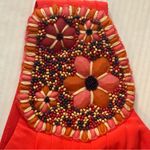 Shoshanna  Orange Silk Beaded One Shoulder Dress NWT Size 4 Photo 4