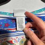 VTG Colorful Striped Floral AOP T Shirt Top Womens Oversized S Granny 80s 90s Blue Photo 3