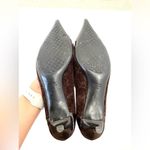 Gucci  Horsebit Web Stripe GG Pump Size 8.5 Brown Suede Pointed Toe Kitten Heel Photo 4