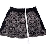 easel  black embroidery‎ detail faux smooth suede scallop hem mini skirt Photo 5