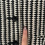 Vintage 90s Black White Houndstooth 100% Silk Cropped Blazer size XS Soiree Photo 5