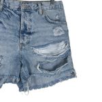 Free People Maggie Mid Rise Jean Shorts Womens 27 Light Wash Distressed Festival Photo 2
