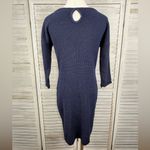 T/O SWEATERS Women's Navy/Gold Metallic Sweater Dress Photo 2