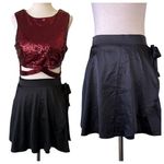 SheIn  Faux Wrap Satin Mini Skirt Photo 0