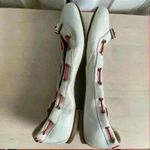 Hunter  Dominica White Leather Flats Pull Tie 8 Photo 7