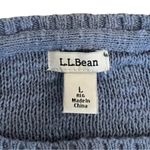 L.L.Bean COPY - Pullover Sweater Dusty Blue Cotton Open Knit Long Sleeve Large Photo 4