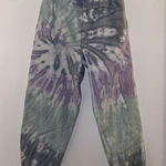 TNA Sweatpants Tie Dye Green Purple Fleece Lined Jogger Pant Womens Extra Small Size XS Photo 0