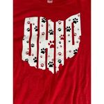 Ohio clothing Women's Red short sleeve Ohio with animal prints‎ shirt size large Photo 1