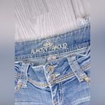 Almost Famous Y2K Women’s Embroidered Low Rise Bootcut Distressed Jeans Photo 4