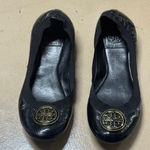Tory Burch Caroline Black Patent Women’s Black Leather Ballet Flats Size 7 Photo 0