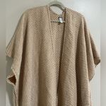 Aerie Tan and White Striped Knit Shawl One Size Photo 1
