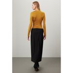 Lapointe Jersey Ruched Mustard Yellow Long Sleeve Asymmetric Top Size 10 Photo 2