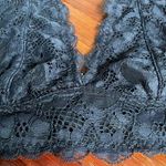 Free People NEW Intimately Black Lace Halter Bralette Coquette Indie Sleaze XS Photo 2