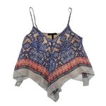 BCBGMAXAZRIA - V Neck Crop Top in Blue and Red Photo 0