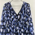 Monique Lhuillier RTR ML Melanie Black White & Blue Floral Maxi Dress Sz 6 Photo 2