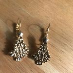 Christmas Tree Earrings Star Topper Gold Tone VTG Photo 3