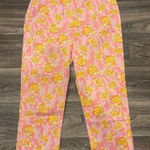 Lilly Pulitzer Vintage Pink and Yellow Casual Crop Pants Size 10 Preppy Photo 0