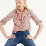 J.Crew Classic Popover Shirt Tunic ~ Liberty Swirling Petals Small Photo 1