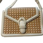 Madison West  Jolene Woven Straw Shoulder Bag Purse White‎ Beige Coastal Coquette Photo 1
