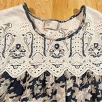 Anthropologie  Postage Stamp Blue Lace Floral Short Sleeve Top Women’s Small Photo 2
