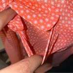 Old Navy 2000s whimsical fairycore orange mesh button up blouse with polka dots Photo 5