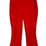 Cinq a Sept Lou Denim Cropped Slit Flare Pants in Bright Crimson Red Size 8 Photo 4