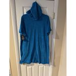 Swim 365 Women's Sz 14/16 Hooded Terry Swim Cover Up Blue Full Zip Short Sleeves Photo 12