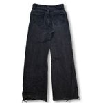 ZARA  Distressed Wide Leg Jeans Women's US 6 Ripped Black Denim High Waist Casual Photo 1