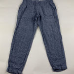 Old Navy  Blue Chambray Linen Blend Pull On Ankle Pants XS Photo 0